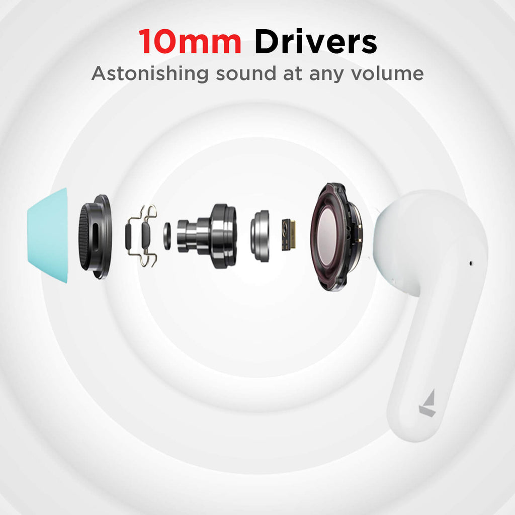 boAt Airdopes 175 |TWS Earbuds10mm drivers, Quad mics with ENx™️ Technology, Bluetooth v5.2, IPX4 Sweat & Water Resistance, ASAP™  Fast Charge