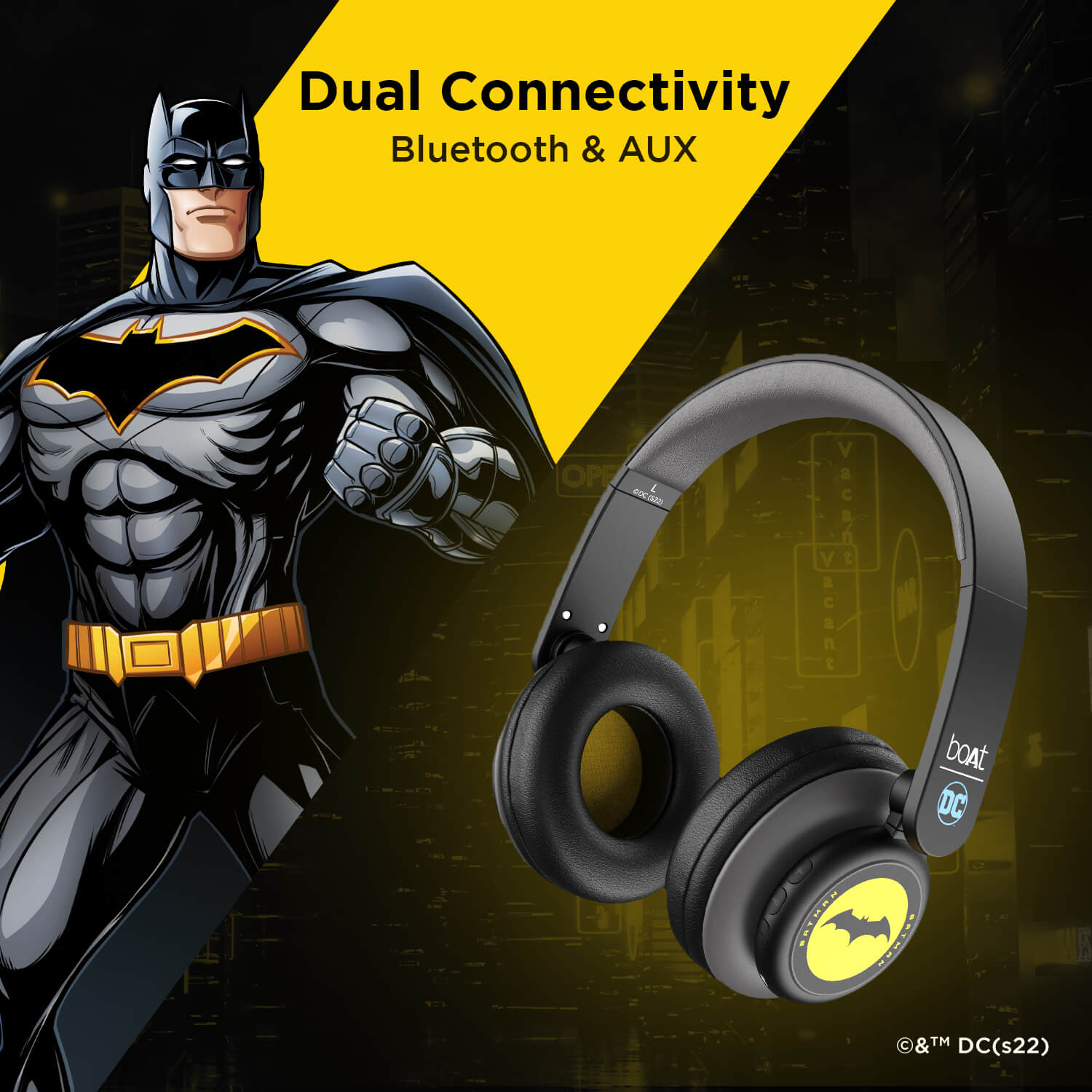 boAt Rockerz 450 DC Edition | Wireless Bluetooth Headphone with 40mm Dynamic Drivers, Upto 15 Hours Playback, Adaptive Headband