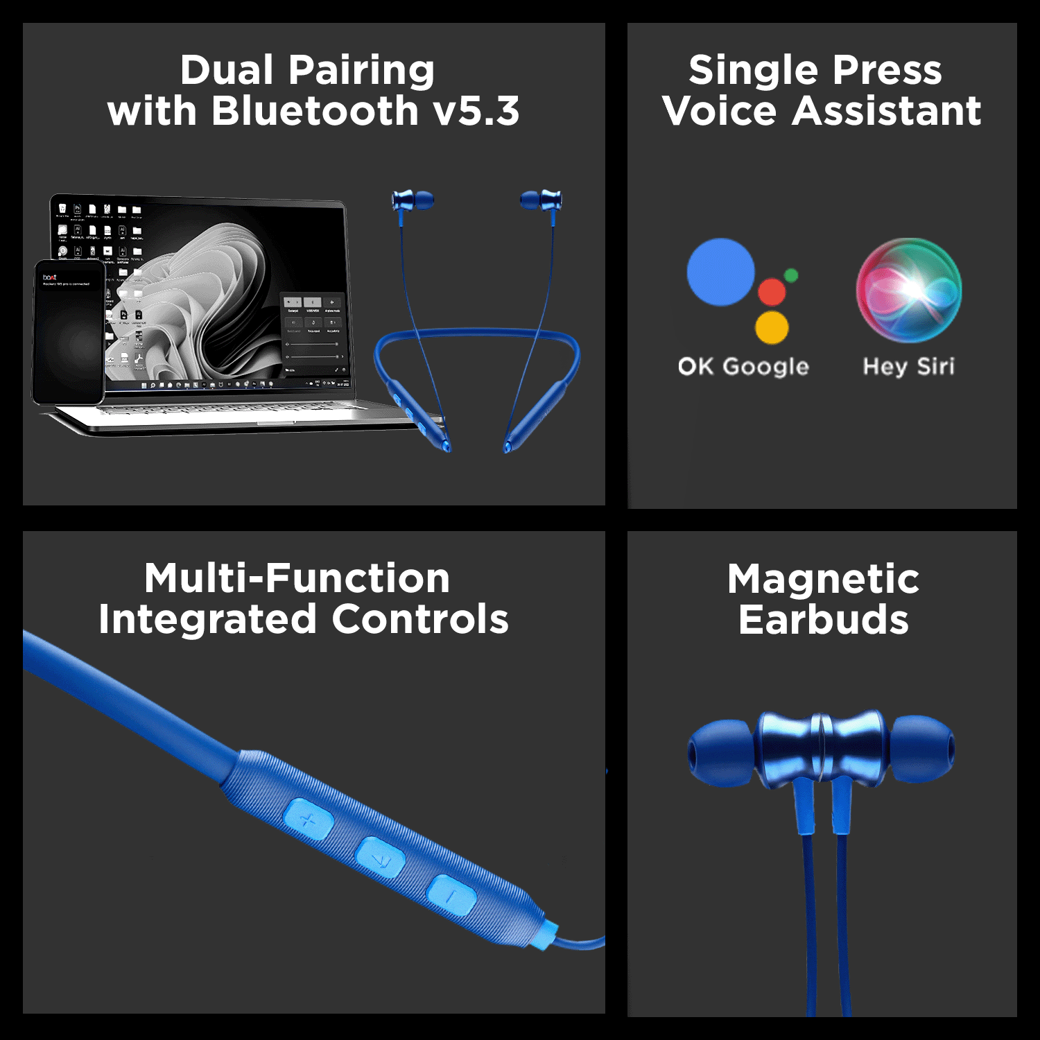 boAt Rockerz 185 Pro | Wireless Neckband with ENx™ Technology, 10mm Drivers, BEAST™ Mode, ASAP™ Charge, Dual Pairing feature