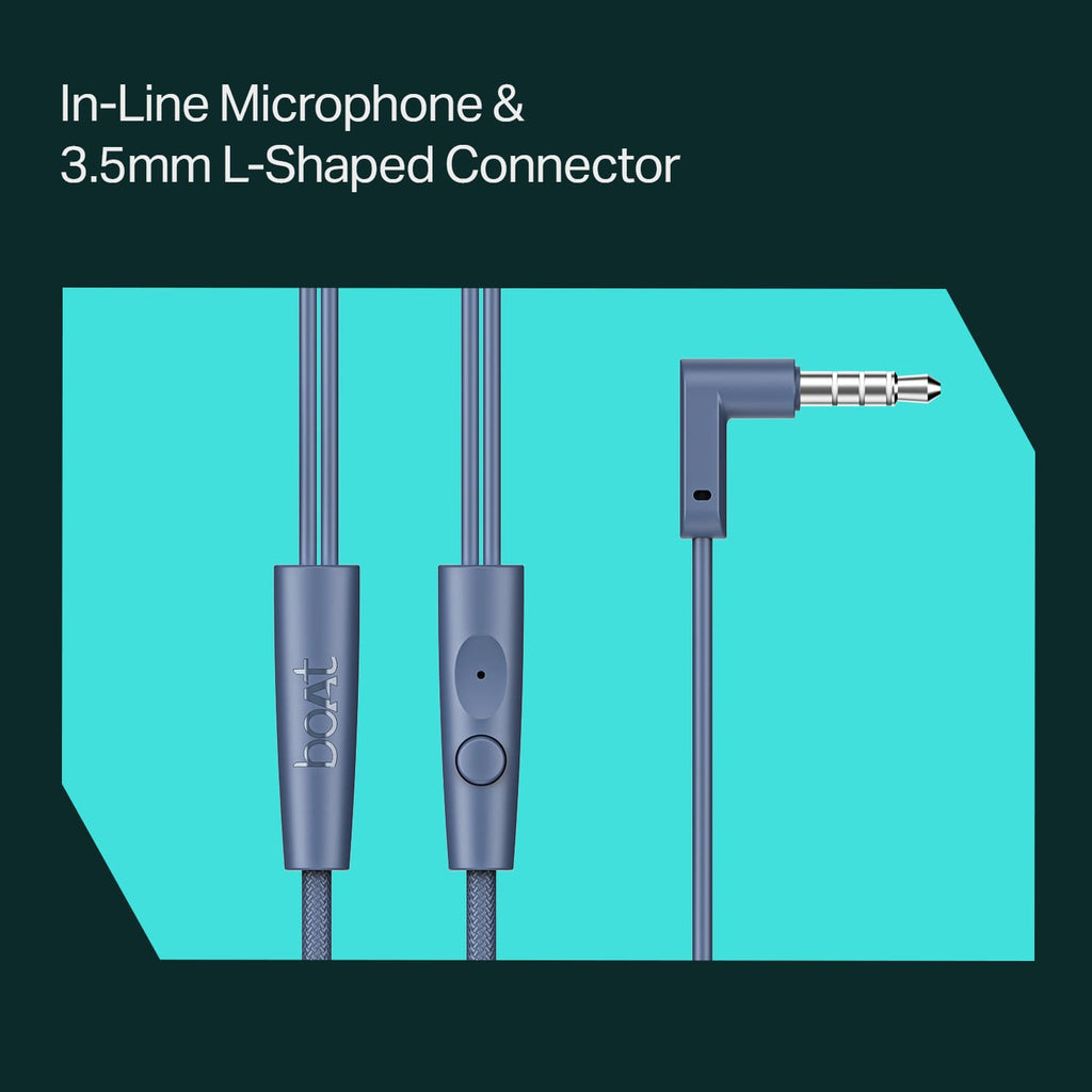 Bassheads 213L | Wired Earphone with 10mm Drivers, boAt Signature Sound, Snug Fit & Braided Cable