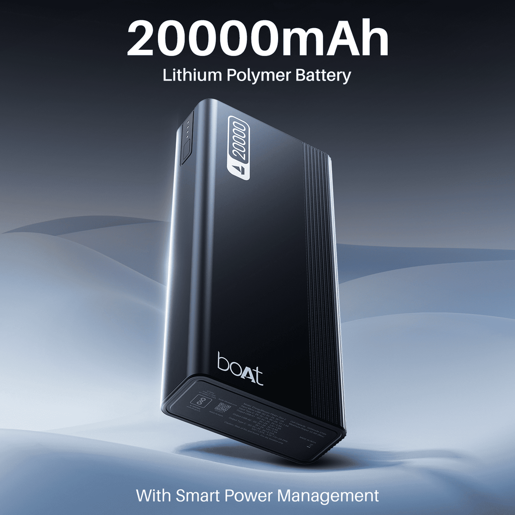 Energyshroom PB401 | Powerbank with 20000mAh Lithium Polymer Battery, Multiple Ports for Simultaneous Charging