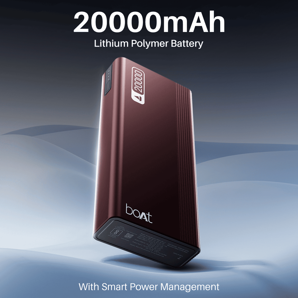 Energyshroom PB401 | Powerbank with 20000mAh Lithium Polymer Battery, Multiple Ports for Simultaneous Charging