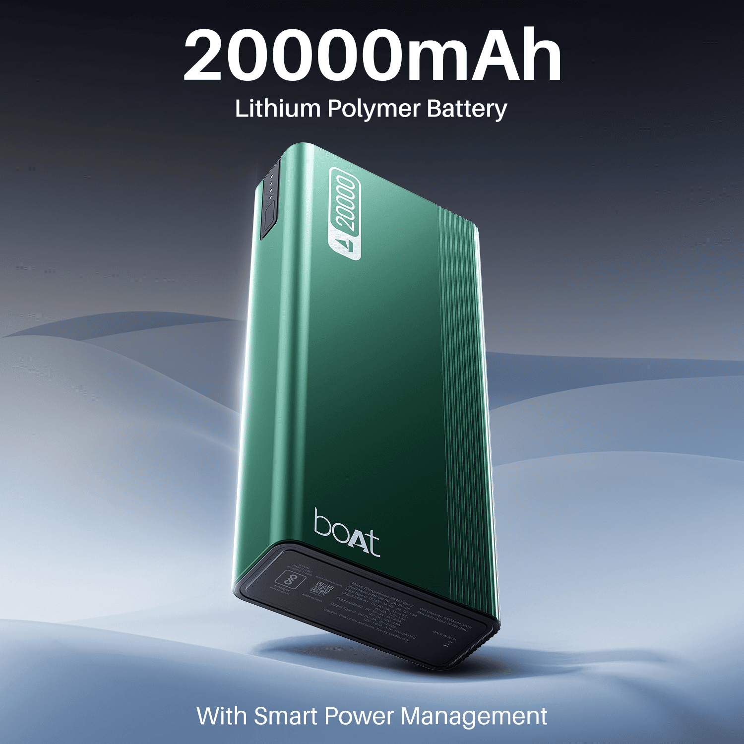 Energyshroom PB401 | Powerbank with 20000mAh Lithium Polymer Battery, Multiple Ports for Simultaneous Charging