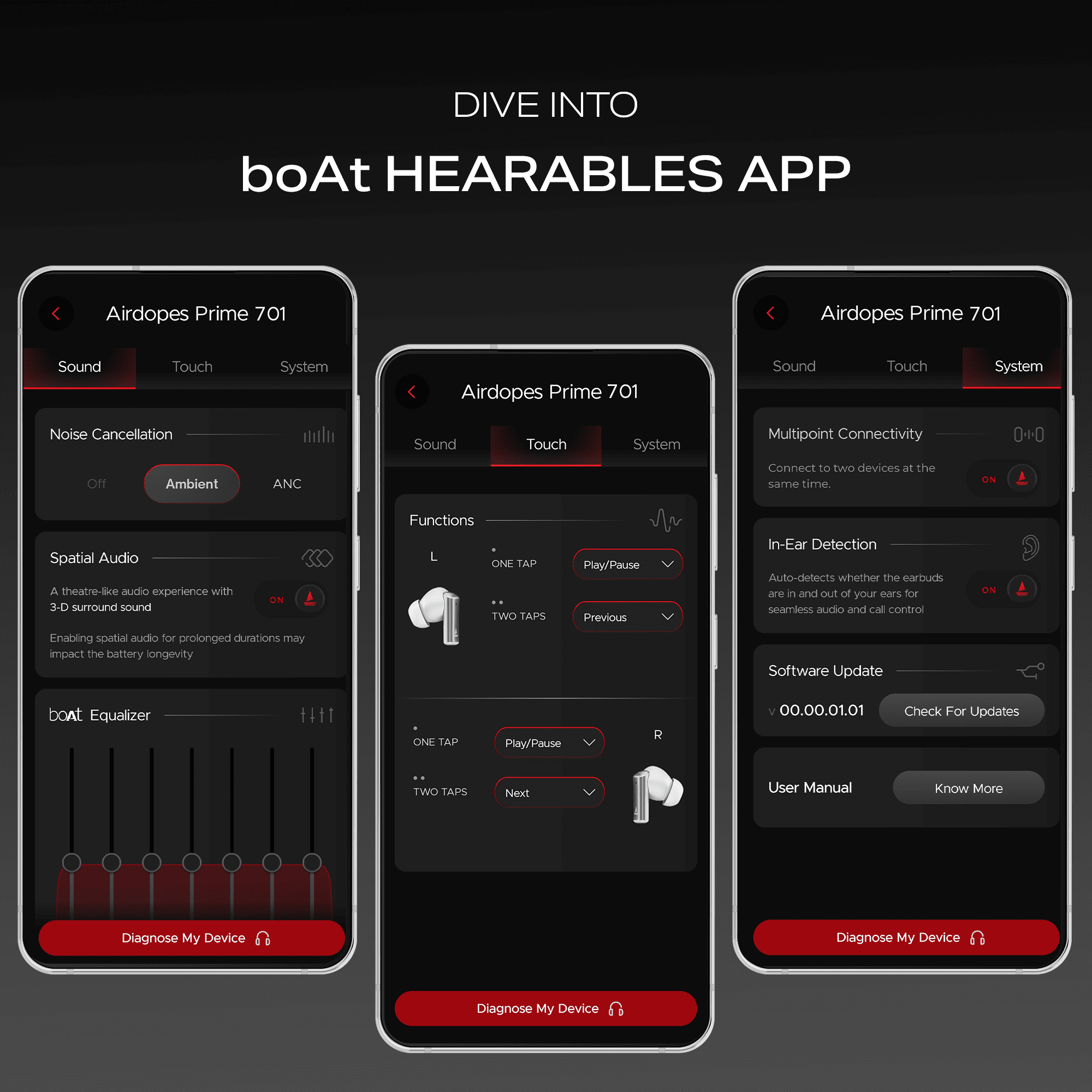 boAt Airdopes Prime 701 ANC | Wireless Earbuds with 50 Hours Playback, 46dB Hybrid ANC, Spatial Audio, Multipoint & BEAST™ Mode