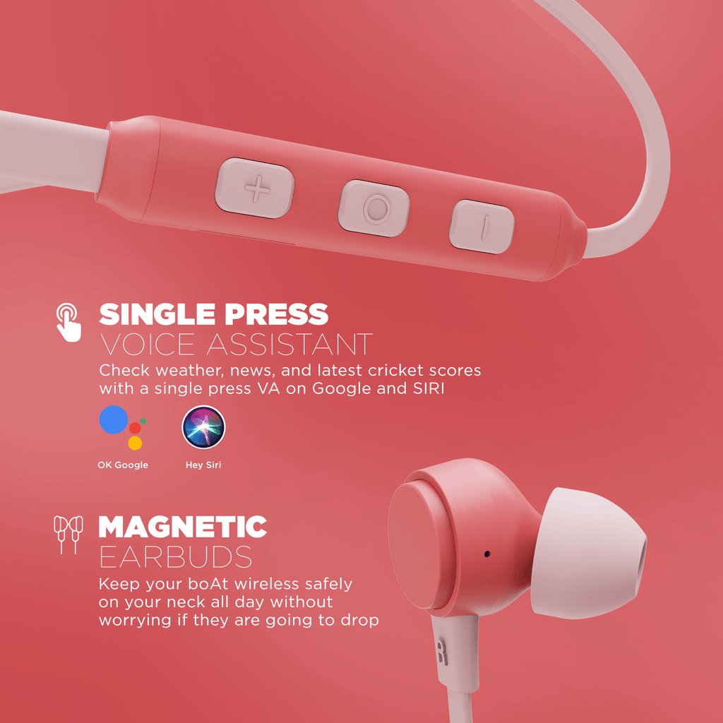 boAt 103 Wireless | Wireless Neckband with 15H Playback, 10mm Drivers, Bluetooth v5.0, IPX4 water-resistant