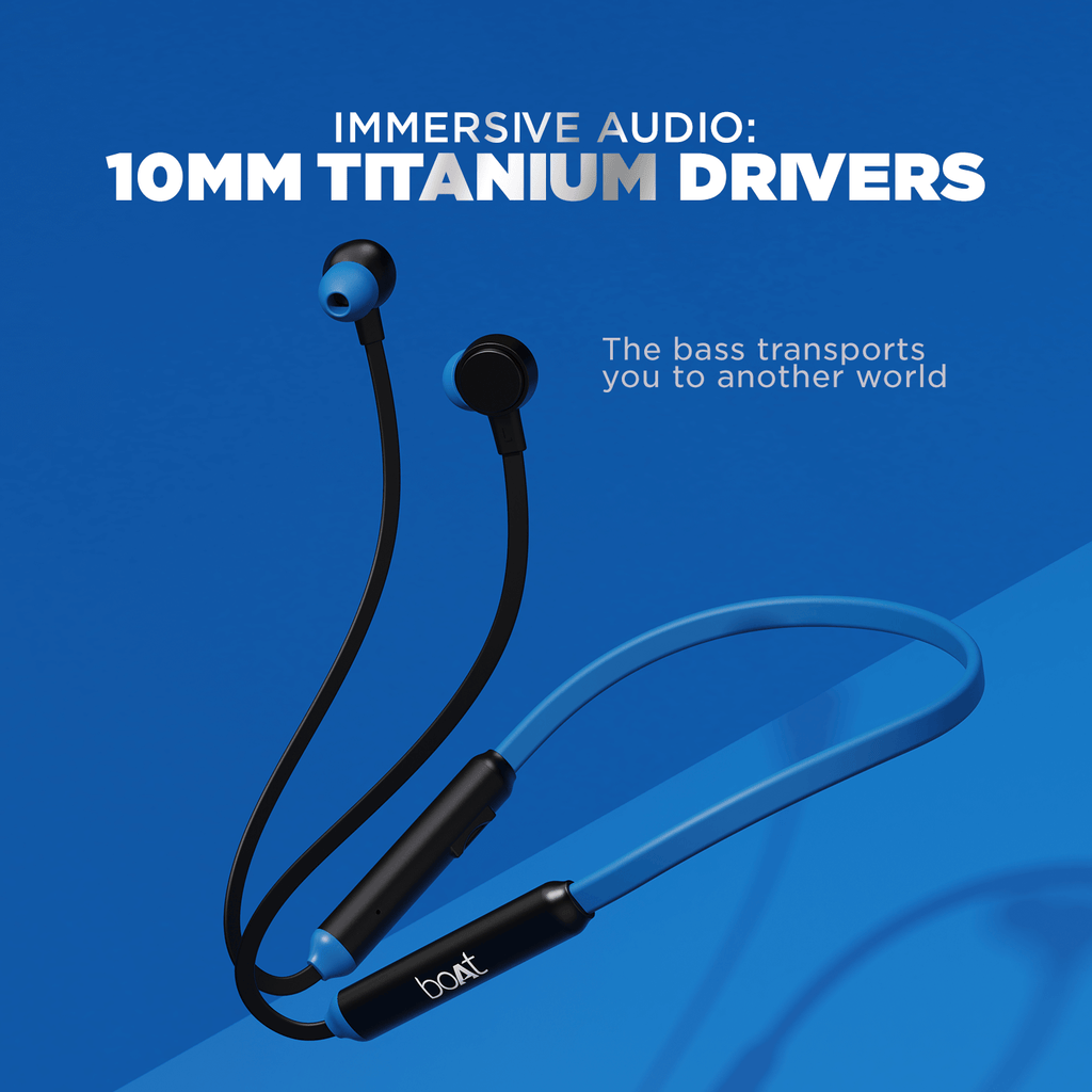 boAt 103 Wireless | Wireless Neckband with 15H Playback, 10mm Drivers, Bluetooth v5.0, IPX4 water-resistant