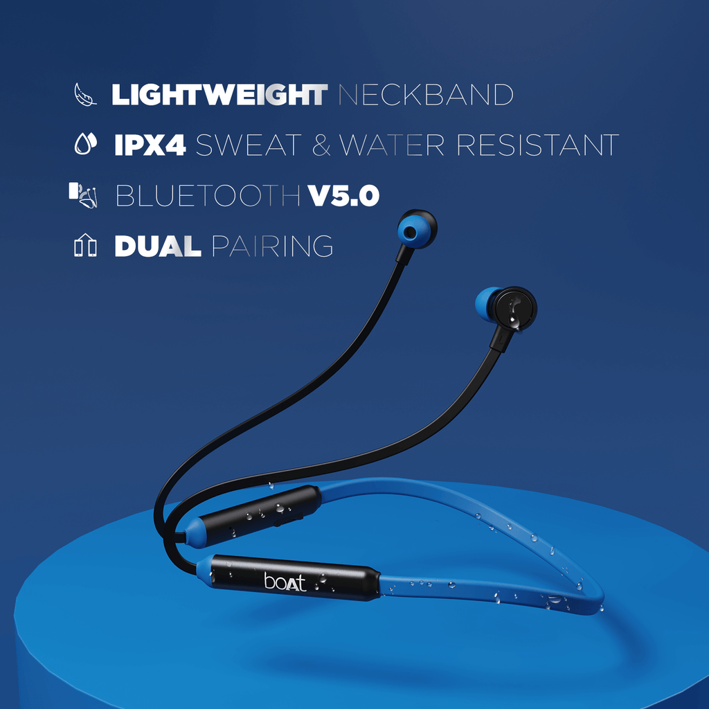 boAt 103 Wireless | Wireless Neckband with 15H Playback, 10mm Drivers, Bluetooth v5.0, IPX4 water-resistant
