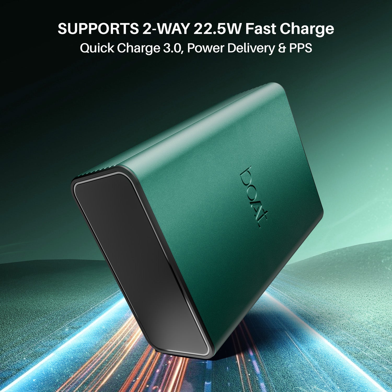 boAt Energyshroom PB400 Pro | 20000 mAh Powerbank with 2-way 22.5W fast charging,Pass-Through Charging, 12-Layer Smart IC Protection, Aluminium Casing & Compact
