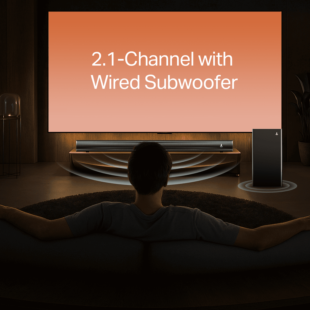 boAt Aavante 2.1 1550 Plus | 160W 2.1 Channel Soundbar with Bluetooth v5.4, EQ Modes & Master Remote
