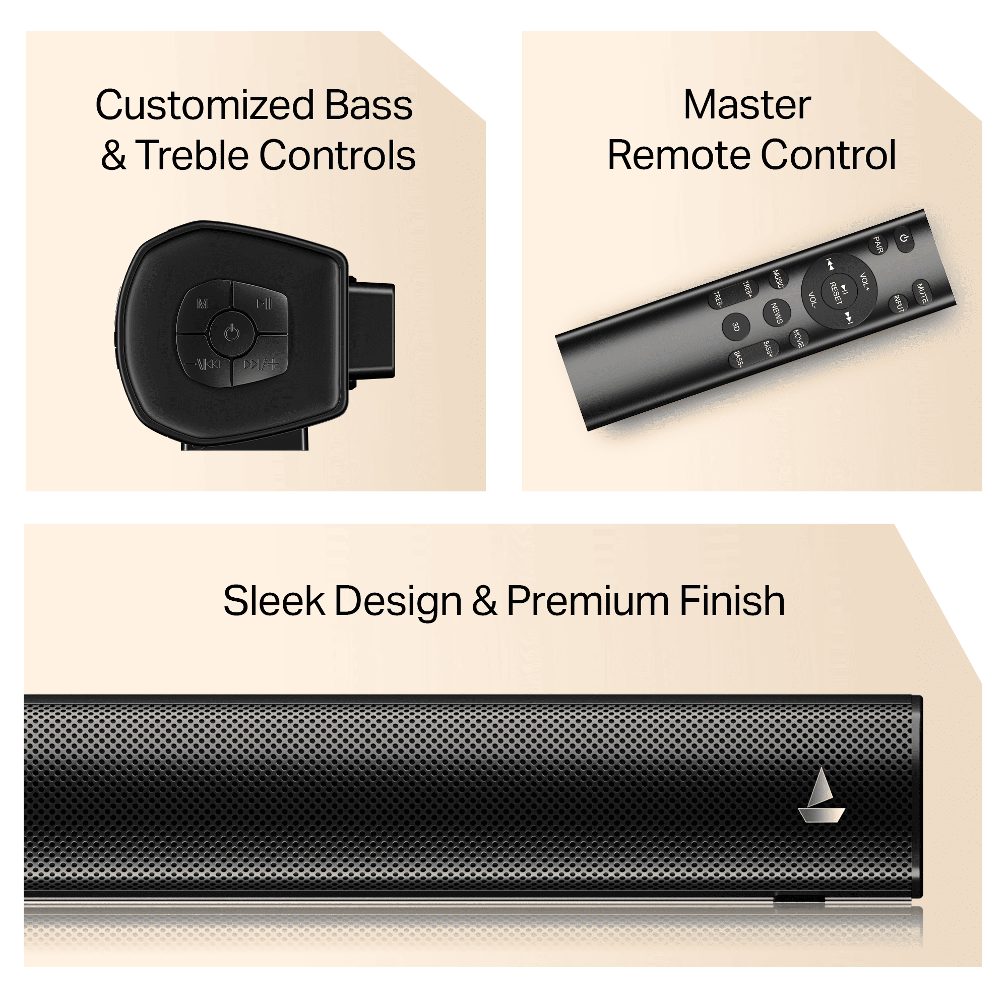 boAt Aavante Pulse | 120W 2.1 Channel Soundbar with Bluetooth v5.4, EQ Modes & Master Remote