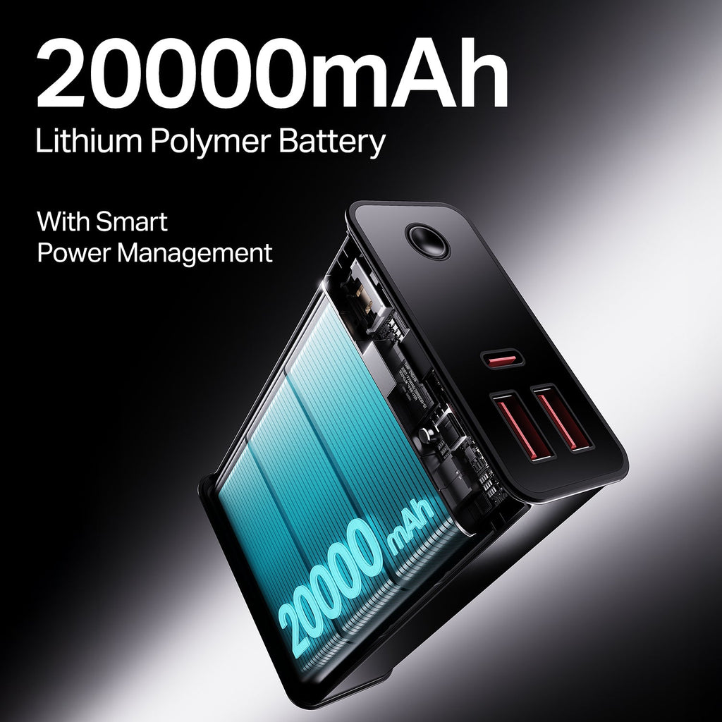 boAt Energyshroom PB400 Pro | 20000 mAh Powerbank with 2-way 22.5W fast charging,Pass-Through Charging, 12-Layer Smart IC Protection, Aluminium Casing & Compact