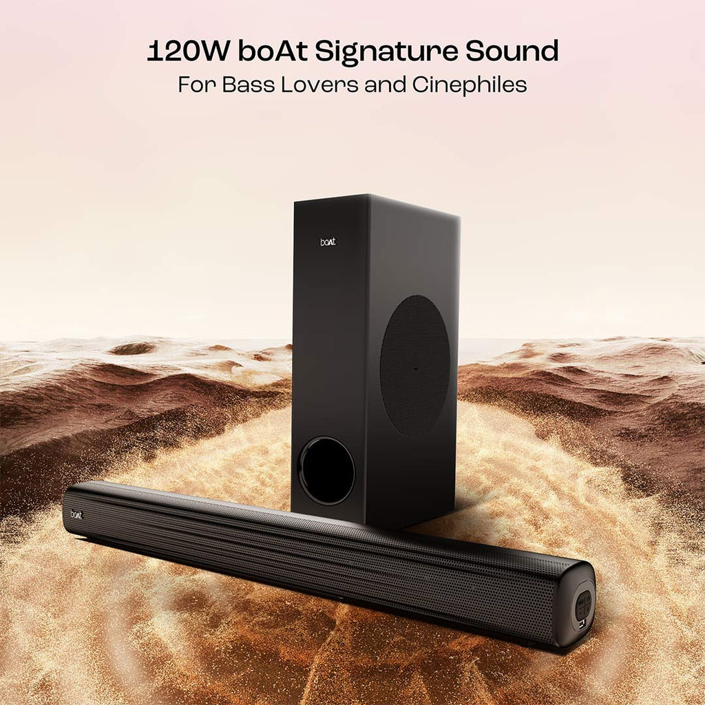 boAt Aavante Bar 1500 Pro | 120W Bluetooth Soundbar, 2.1 channel surround system, EQ Modes, Master Remote Control