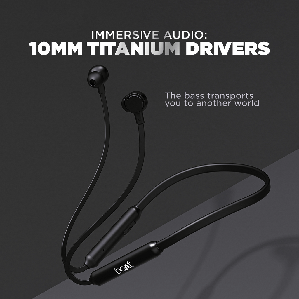 boAt 103 Wireless | Wireless Neckband with 15H Playback, 10mm Drivers, Bluetooth v5.0, IPX4 water-resistant