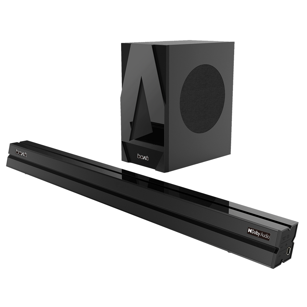 boAt Aavante Bar 1700D | 120W Home Theatre Experience with 2.1 Sound Bar with Subwoofer, Smart Integrated Controls, BT, Aux