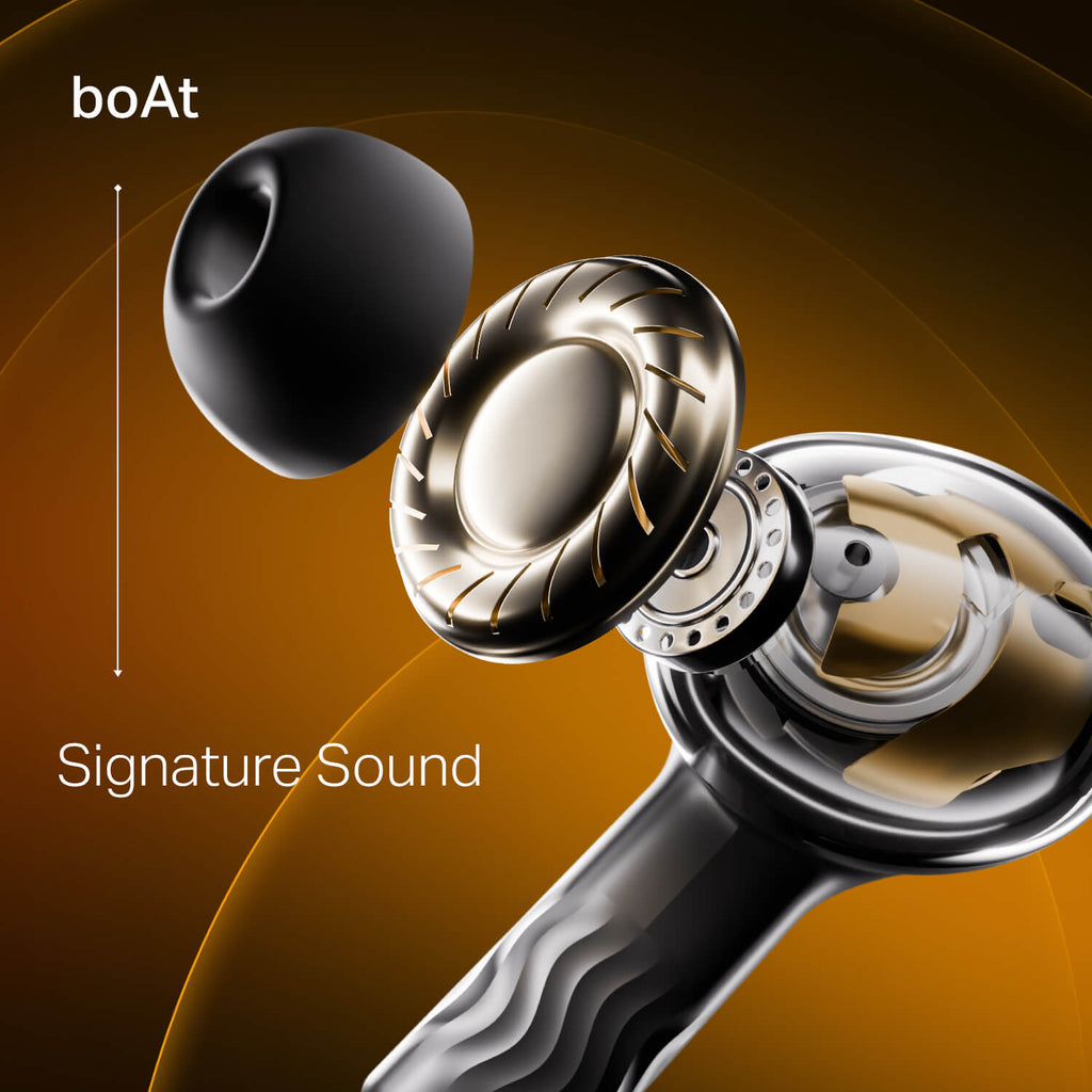 boAt Nirvana Crystl | Wireless Earbuds with 100 Hours Playback, Upto 32dB ANC, BEAST™ Mode, Adaptive EQ by Mimi