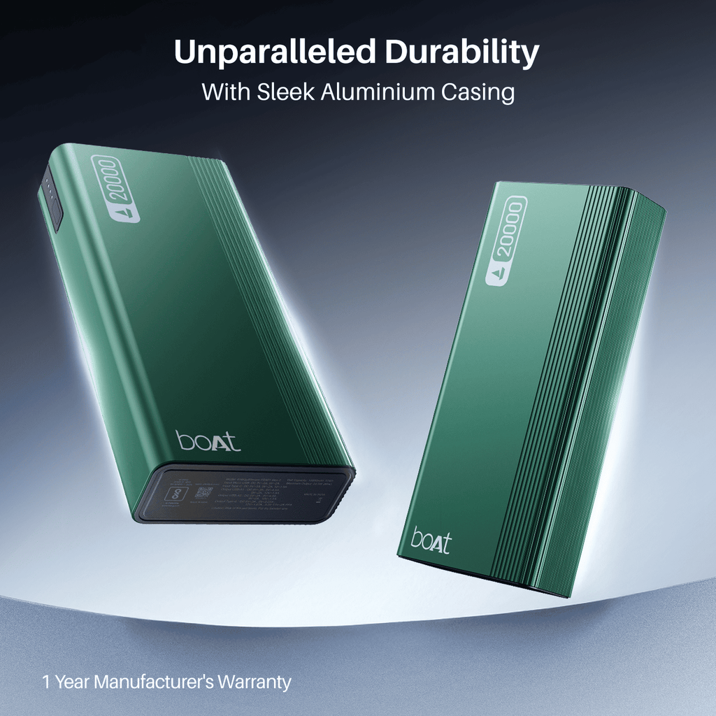Energyshroom PB401 | Powerbank with 20000mAh Lithium Polymer Battery, Multiple Ports for Simultaneous Charging