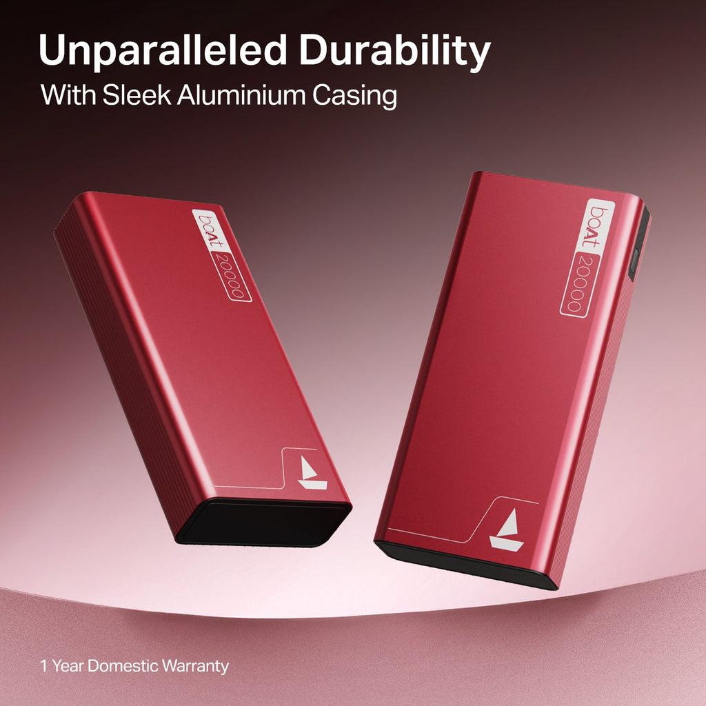 boAt Energyshroom PB400 | Powerbank with 20000mAh battery capacity with Smart IC protection
