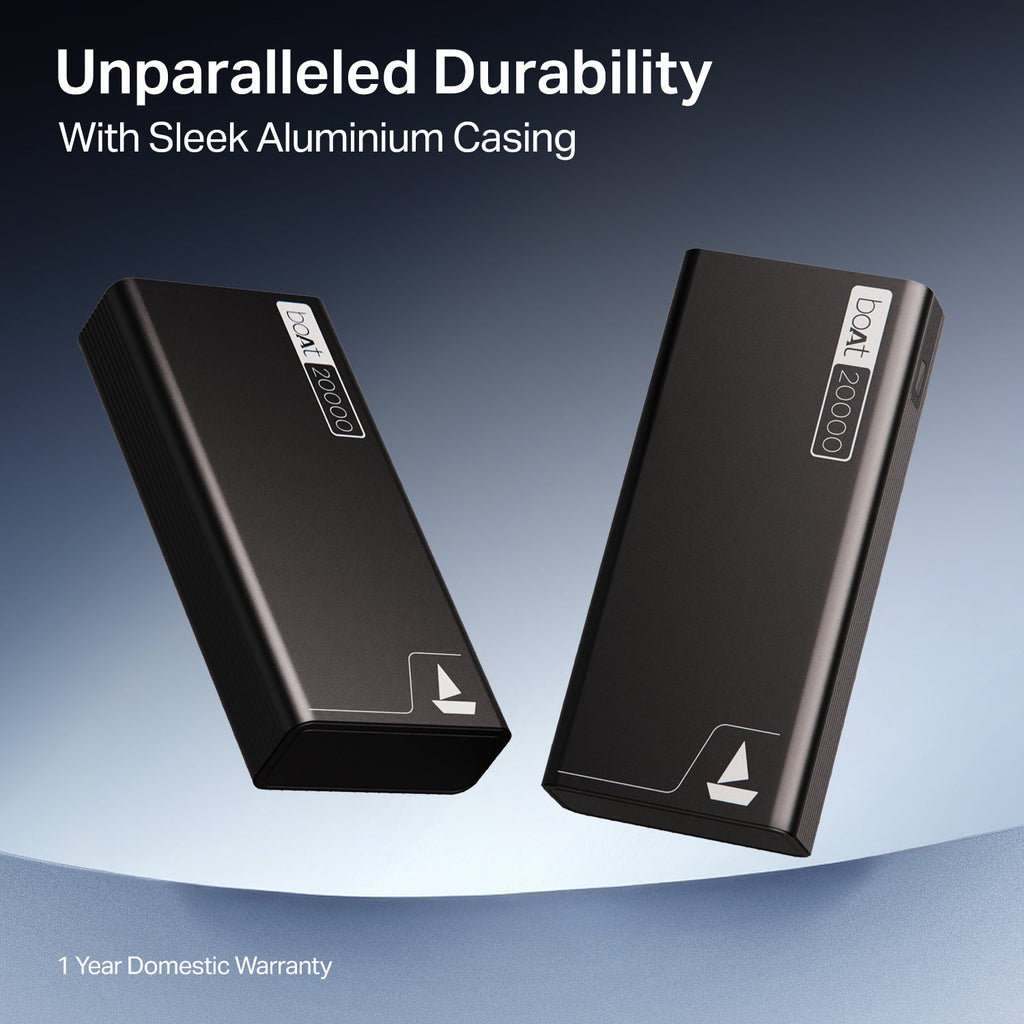 boAt Energyshroom PB400 | Powerbank with 20000mAh battery capacity with Smart IC protection