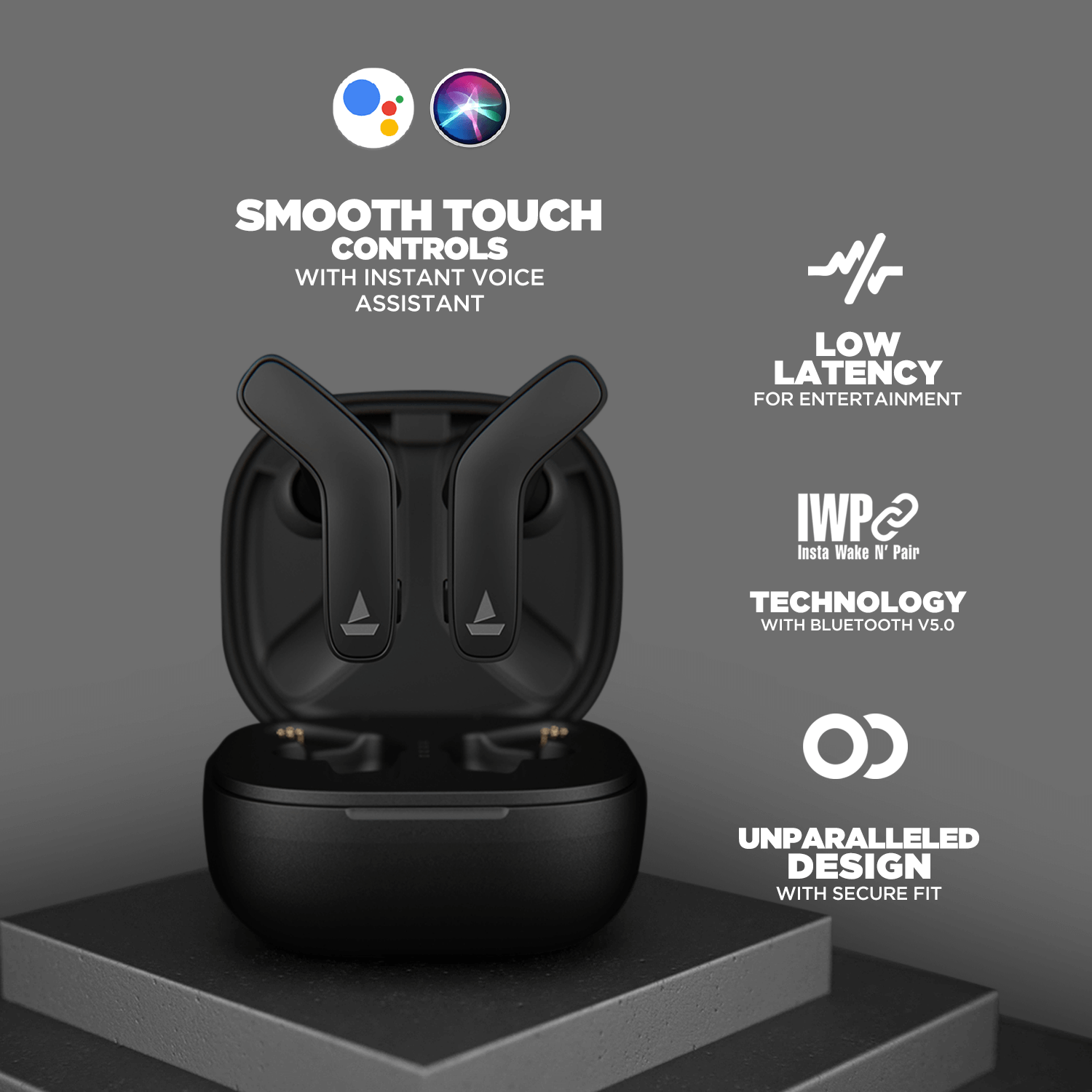 boAt Airdopes 711 | Wireless Gaming Earbuds with Powerful 6mm drivers, Upto 50 hours Playback, 470mAh Charging Case