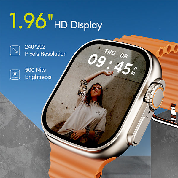 boAt Wave Elevate | Smartwatch with 1.96" (4.97cm) HD Display, BT Calling, 100+ Sports Modes, 15 Days Battery, Premium Metal Body