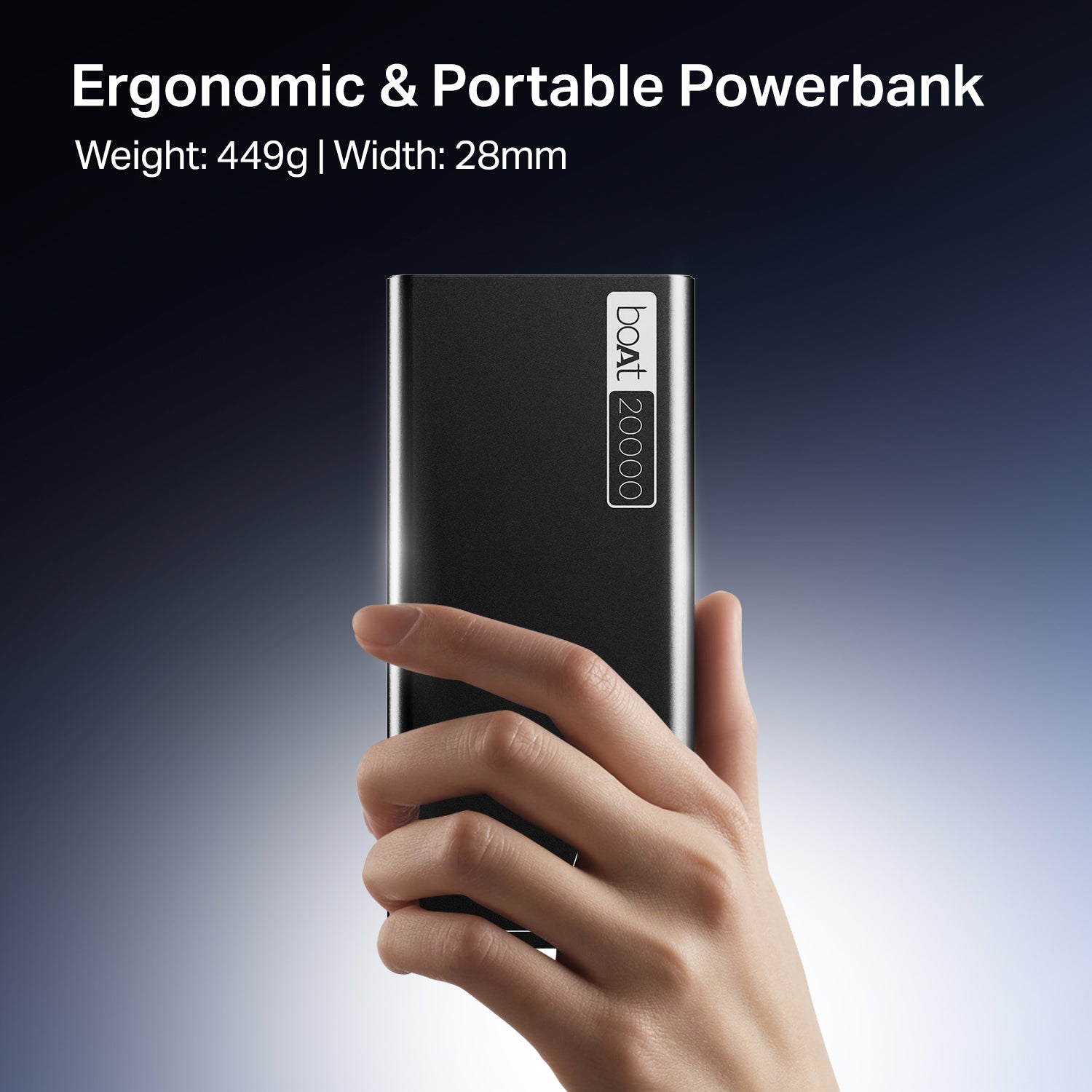 boAt Energyshroom PB400 | Powerbank with 20000mAh battery capacity with Smart IC protection