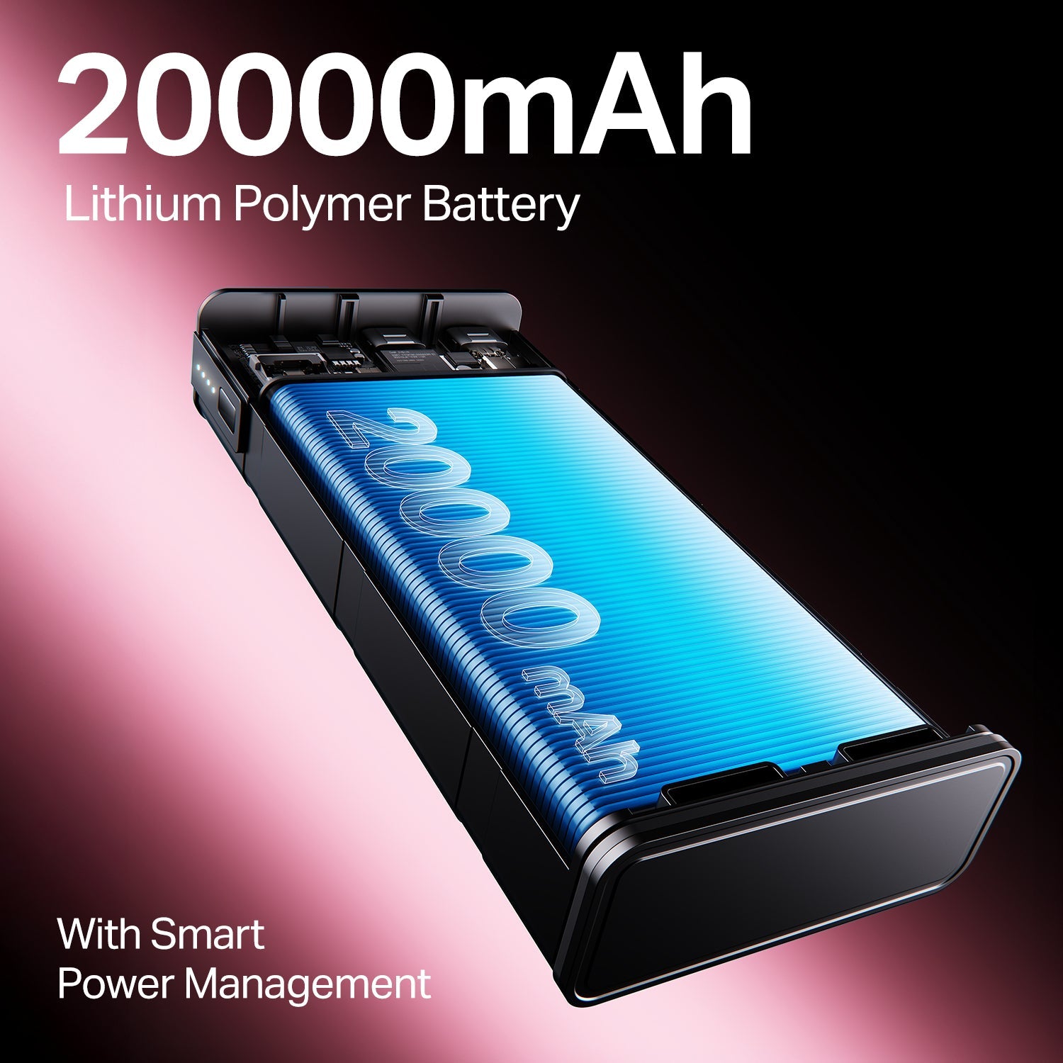 boAt Energyshroom PB400 | Powerbank with 20000mAh battery capacity with Smart IC protection