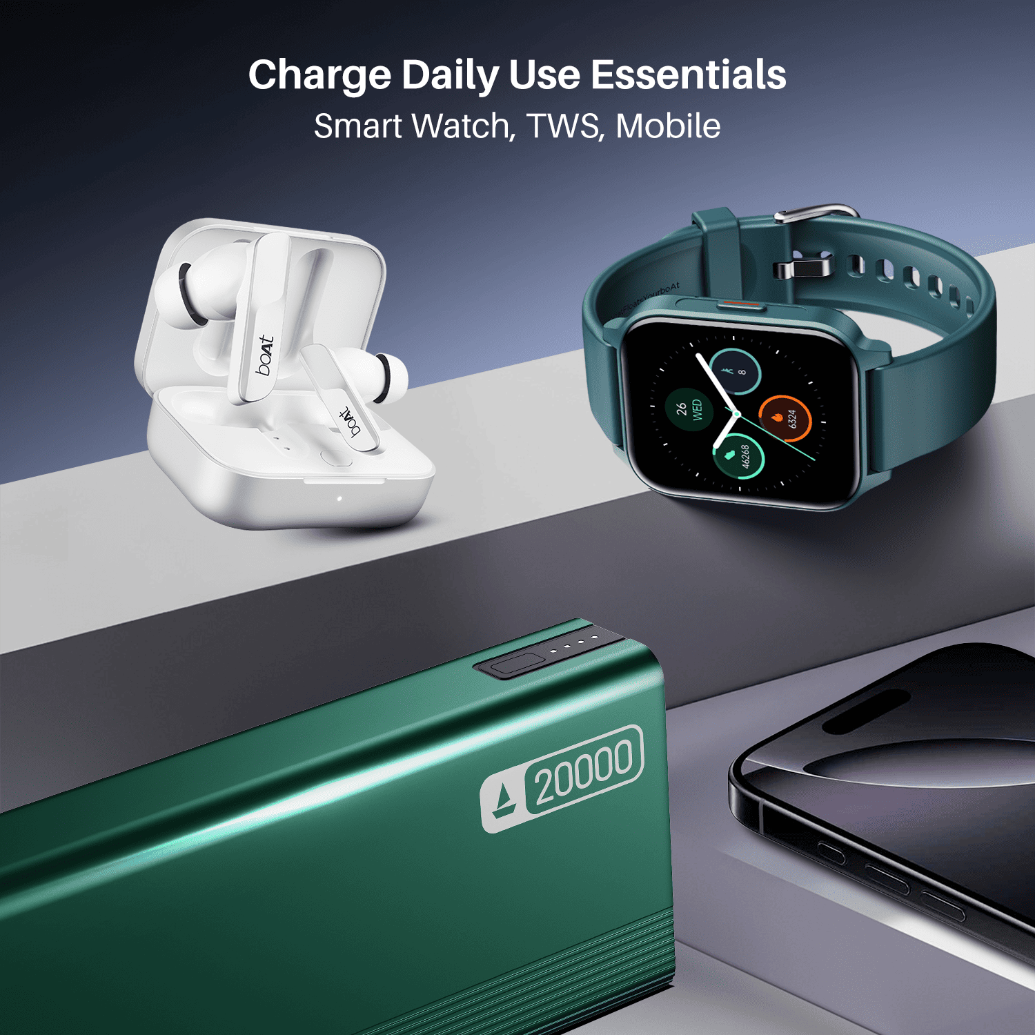 Energyshroom PB401 | Powerbank with 20000mAh Lithium Polymer Battery, Multiple Ports for Simultaneous Charging