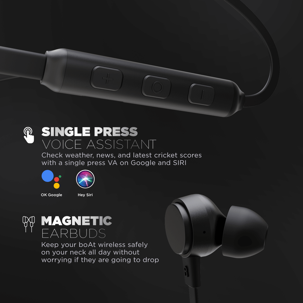 boAt 103 Wireless | Wireless Neckband with 15H Playback, 10mm Drivers, Bluetooth v5.0, IPX4 water-resistant