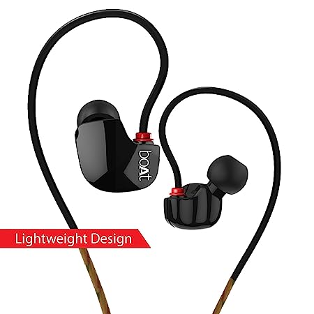 boAt Nirvanaa Uno | Wired Earphone with Mic, 8mm Drivers, Superior Coated Cable, 3.5mm Angled Jack, Secure Fit