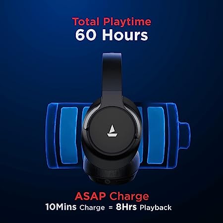 boAt Rockerz 660 | Wireless Headphone with 60H Playback, DUAL EQ Modes, Bluetooth v5.0, Type C Charging