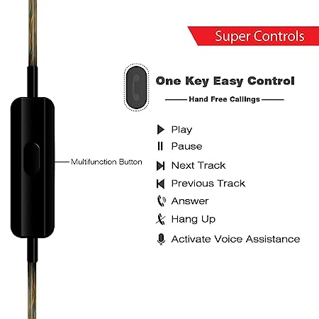 boAt Nirvanaa Uno | Wired Earphone with Mic, 8mm Drivers, Superior Coated Cable, 3.5mm Angled Jack, Secure Fit