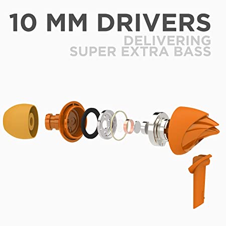 Bassheads 100 | Wired Earphone with 10mm Dynamic Driver, Hawk Inspired Design, Made in India, Super Extra Bass