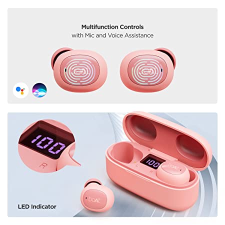 boAt Airdopes 121 v2 | In-Ear Earbuds v2 with 8mm driver, LED Case Battery Indicator, 380mAh Pocket Friendly Charging Case