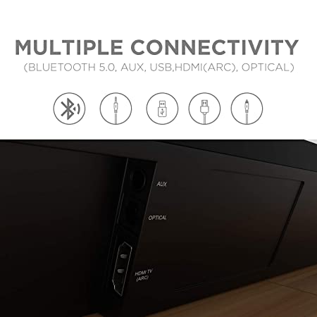 boAt Aavante Bar 2080 | 160W 2.1 Channel Bluetooth Soundbar with boAt Signature Sound, Wireless Subwoofer, Multiple Connectivity Modes
