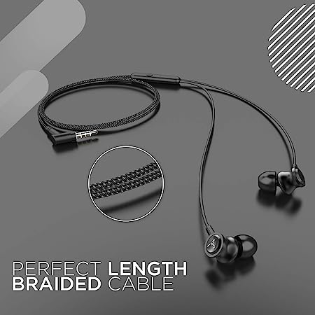 boAt Bassheads 152 | Wired Earphone with Premium HD Sound, Angled Headphone Jack, Super Extra Bass, Active Voice Assistant