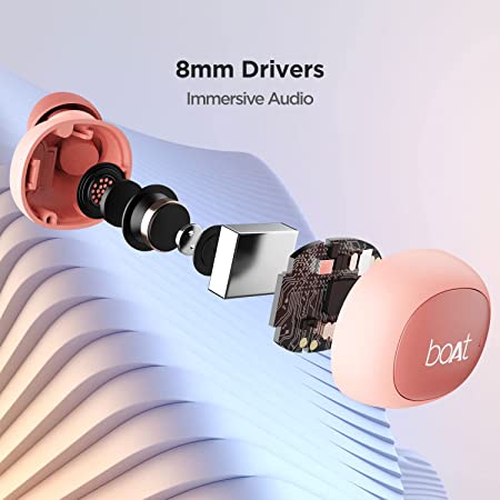 boAt Airdopes 121 v2 | In-Ear Earbuds v2 with 8mm driver, LED Case Battery Indicator, 380mAh Pocket Friendly Charging Case