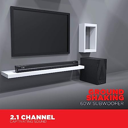 boAt Aavante Bar 1700D | 120W Home Theatre Experience with 2.1 Sound Bar with Subwoofer, Smart Integrated Controls, BT, Aux