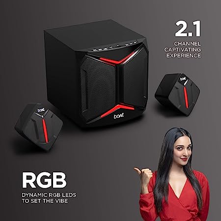 BLITZ 2008 | 2.1 Channel Wired Bluetooth Speaker with 100W RMS Sound, Dynamic RGB LEDs, 5 Entertainment EQ Modes