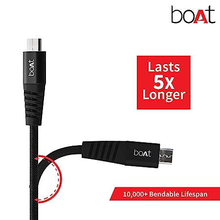 Para-Armour Type-C Cable 1.5M | Type-C Cable for Mobile Phones, Durable Nylon Braiding, 1.5 Meter length, 10000+ bends lifespan