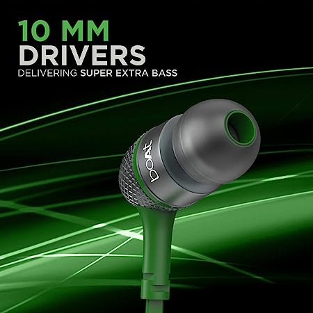 Bassheads 225 | Wired Earphone with 10mm Driver, Passive Noise Cancellation, Hands-free communication, Super Extra Bass