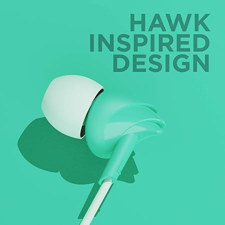 Bassheads 100 | Wired Earphone with 10mm Dynamic Driver, Hawk Inspired Design, Made in India, Super Extra Bass