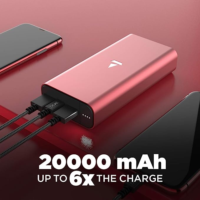 boAt EnergyShroom PB18 | Powerbank with 20000mAh battery capacity with Smart IC protection