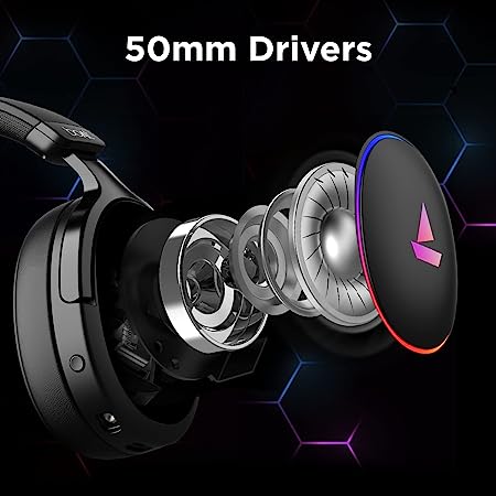 boAt Immortal 300 | Headphone with 50mm drivers, 3D driverless spatial audio & ENx™ technology, Dual EQ modes and RGB lights