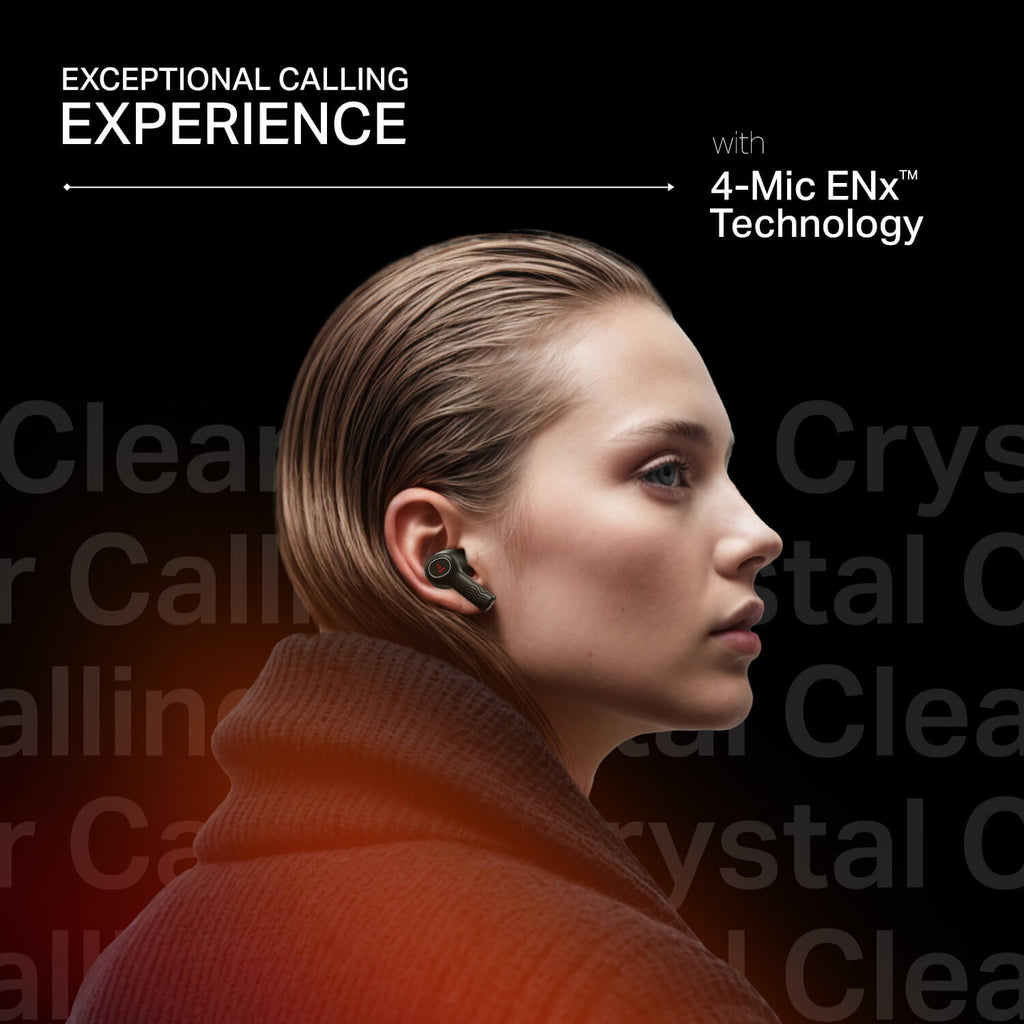 boAt Nirvana Crystl | Wireless Earbuds with 100 Hours Playback, Upto 32dB ANC, BEAST™ Mode, Adaptive EQ by Mimi