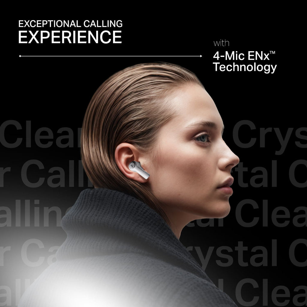 boAt Nirvana Crystl | Wireless Earbuds with 100 Hours Playback, Upto 32dB ANC, BEAST™ Mode, Adaptive EQ by Mimi