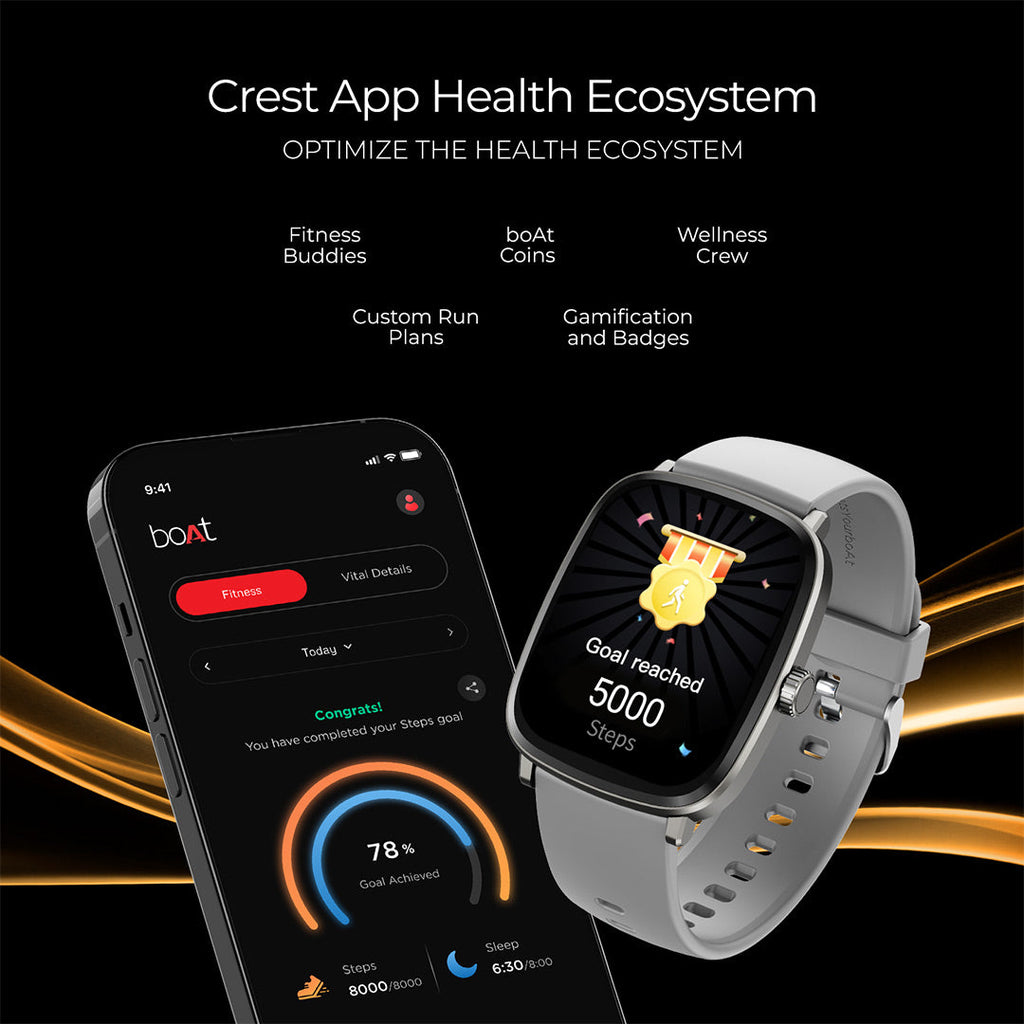 boAt Ultima Regal | Smartwatch with 2.01" Amoled Display, BT Calling, boAt Crest App, Multiple Sports Modes