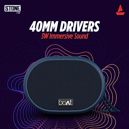 boAt Stone 149 | Portable Bluetooth Speaker with 3W Immersive Sound, 6 Hours Playback, Bluetooth v5.0, 1200  mAh Battery