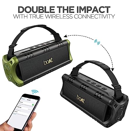 boAt Stone 1400 Mini | Portable Bluetooth Speaker with 18W Immersive Sound with dual EQ Modes, Uninterrupted Music Upto 6 Hours