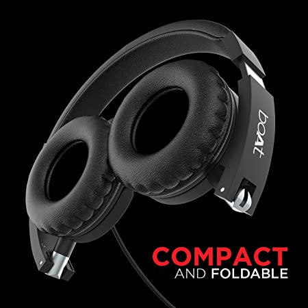 boAt Bassheads 900 | Wired Earphones with 40mm Drivers, Compact & Foldable, In-line microphone, Super Bass