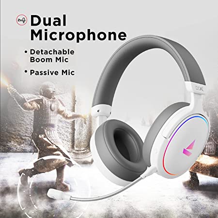 boAt Immortal 300 | Headphone with 50mm drivers, 3D driverless spatial audio & ENx™ technology, Dual EQ modes and RGB lights
